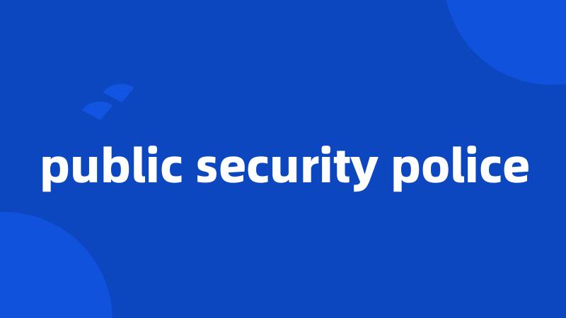 public security police