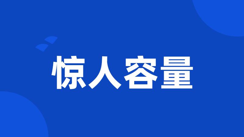 惊人容量