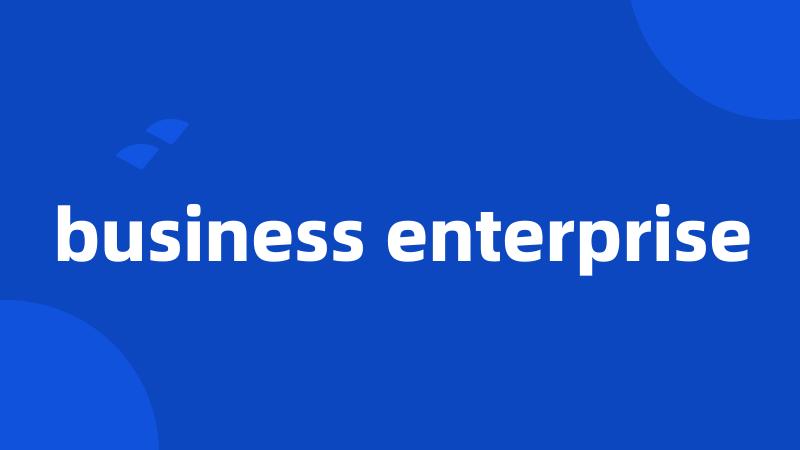 business enterprise