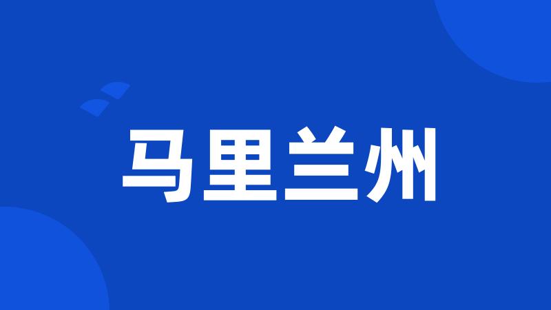 马里兰州