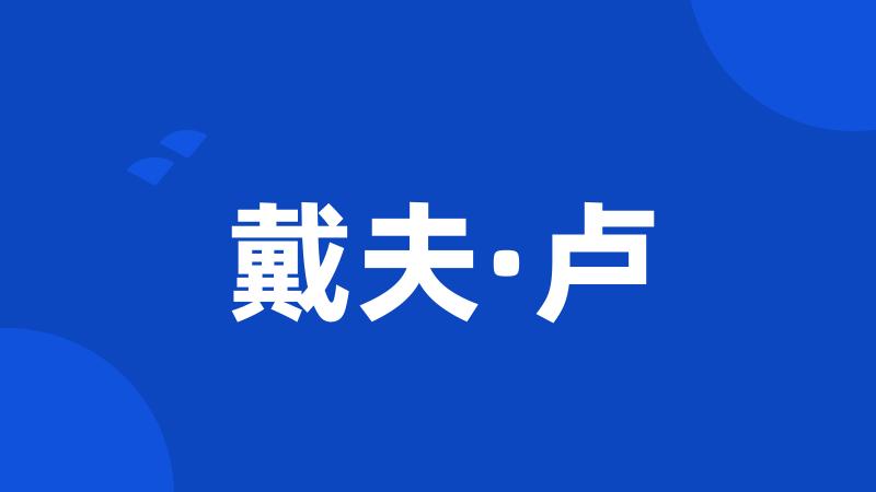 戴夫·卢