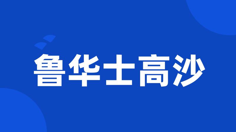 鲁华士高沙