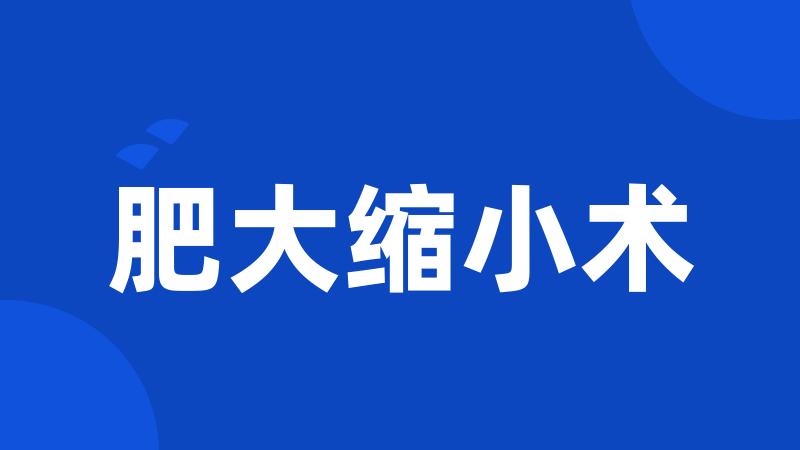 肥大缩小术