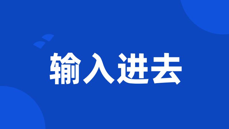 输入进去