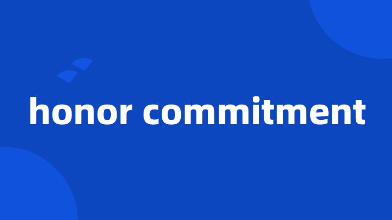 honor commitment