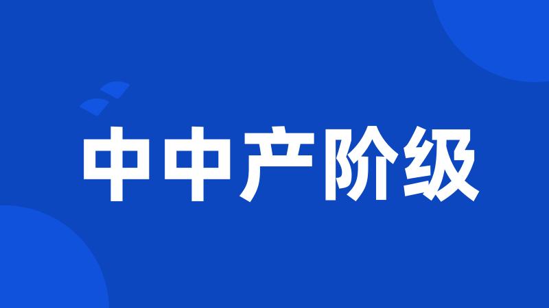中中产阶级