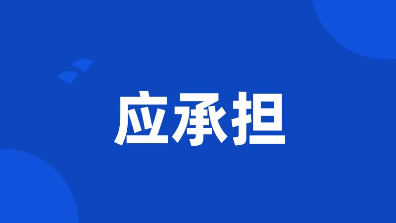 应承担