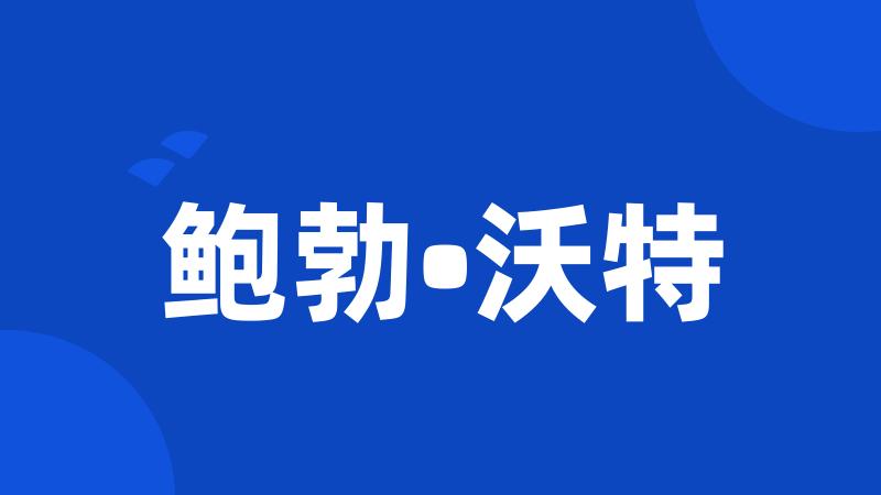鲍勃•沃特
