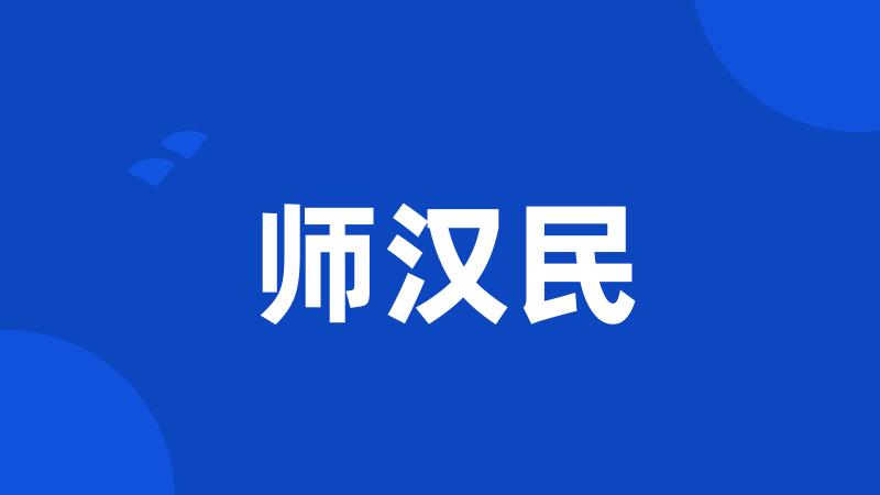 师汉民