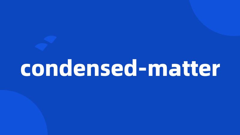 condensed-matter