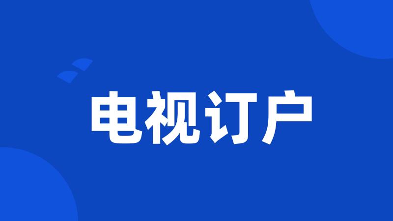 电视订户