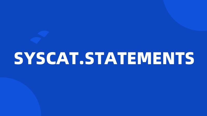 SYSCAT.STATEMENTS