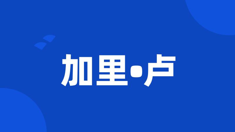 加里•卢