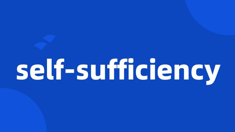 self-sufficiency
