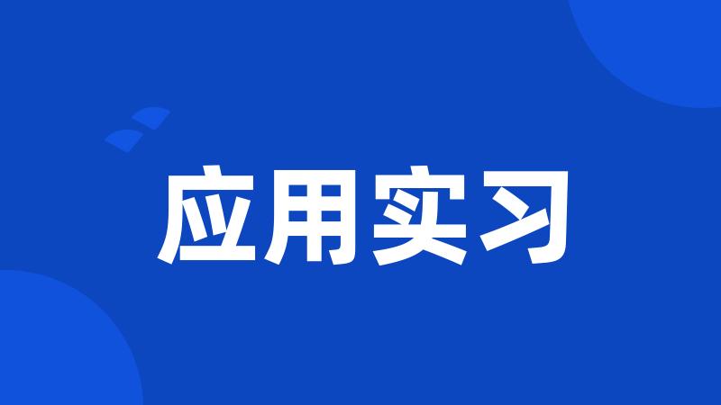 应用实习