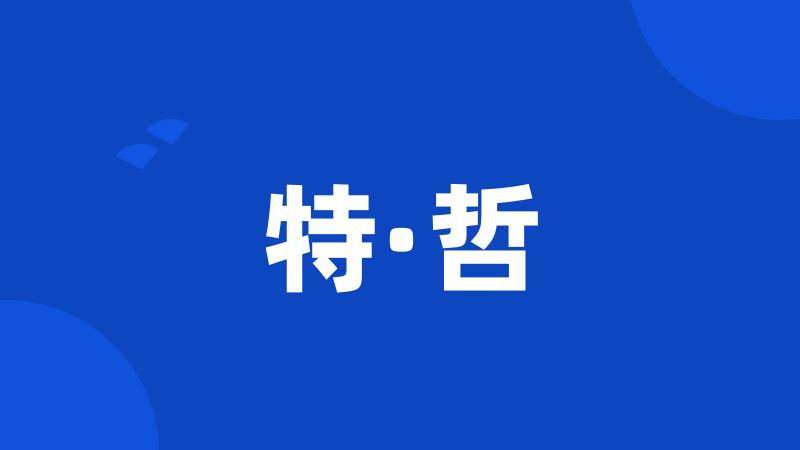 特·哲