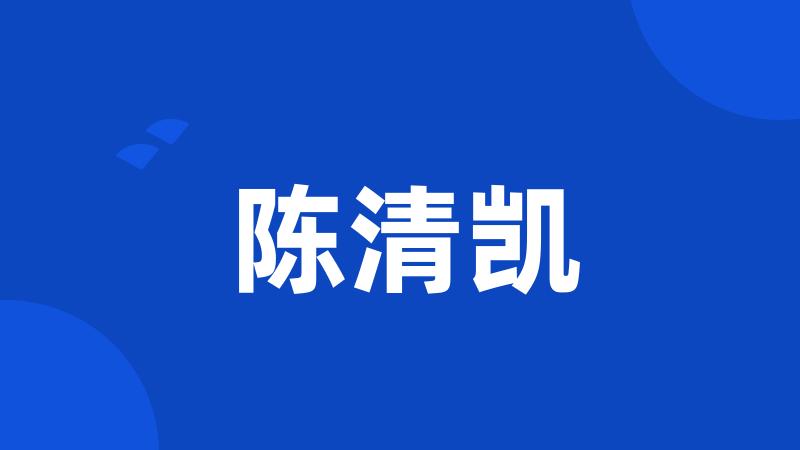 陈清凯
