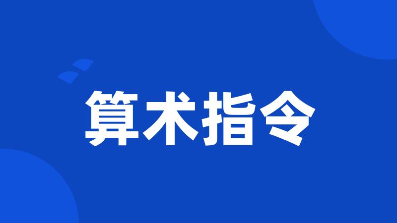 算术指令