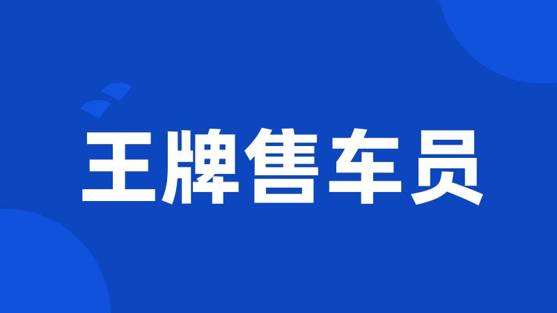 王牌售车员
