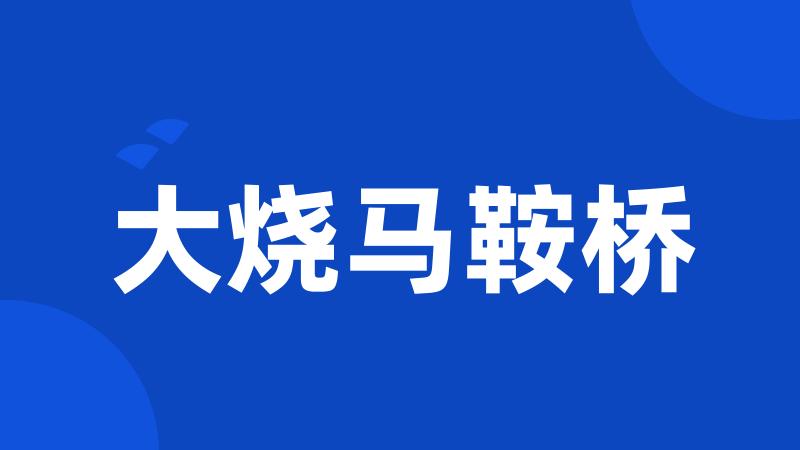 大烧马鞍桥