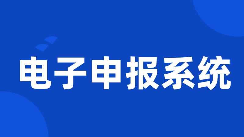 电子申报系统