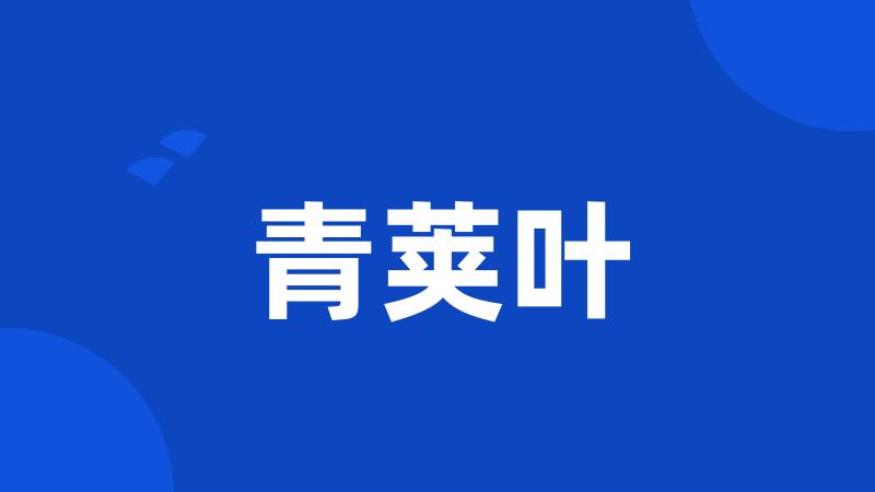 青荚叶