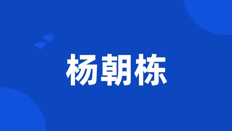 杨朝栋