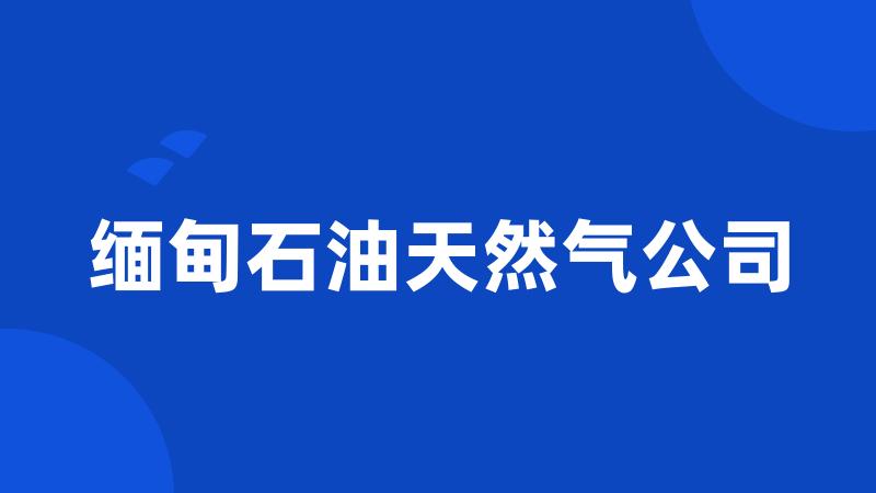 缅甸石油天然气公司