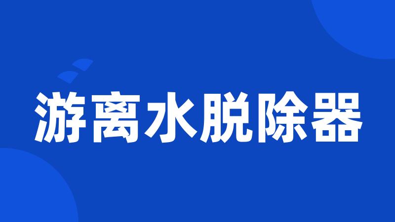 游离水脱除器