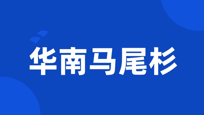 华南马尾杉