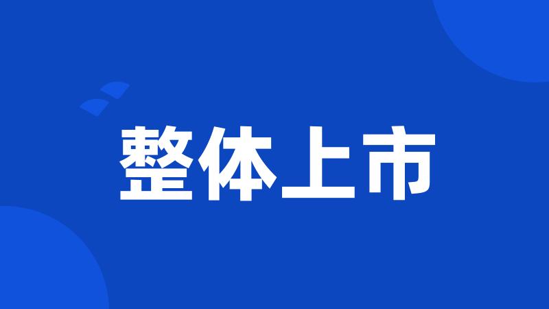 整体上市
