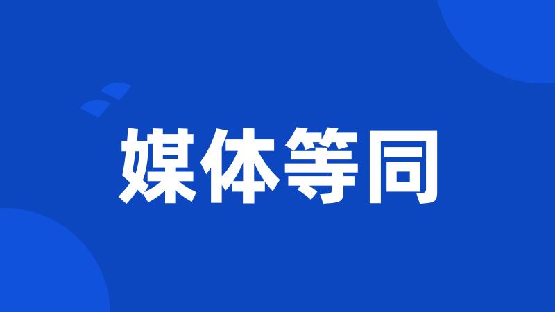 媒体等同