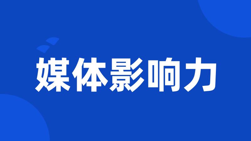 媒体影响力