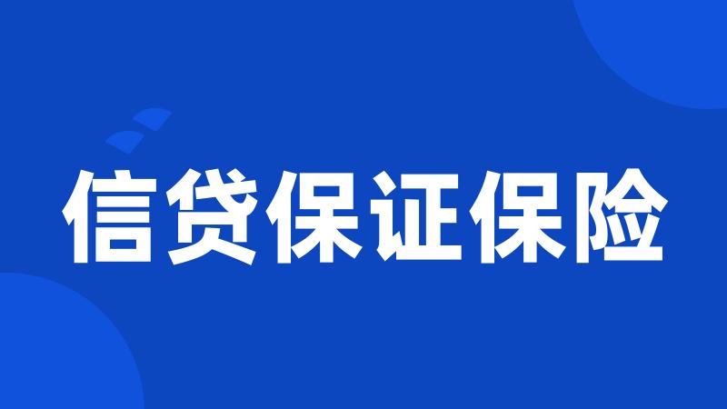 信贷保证保险