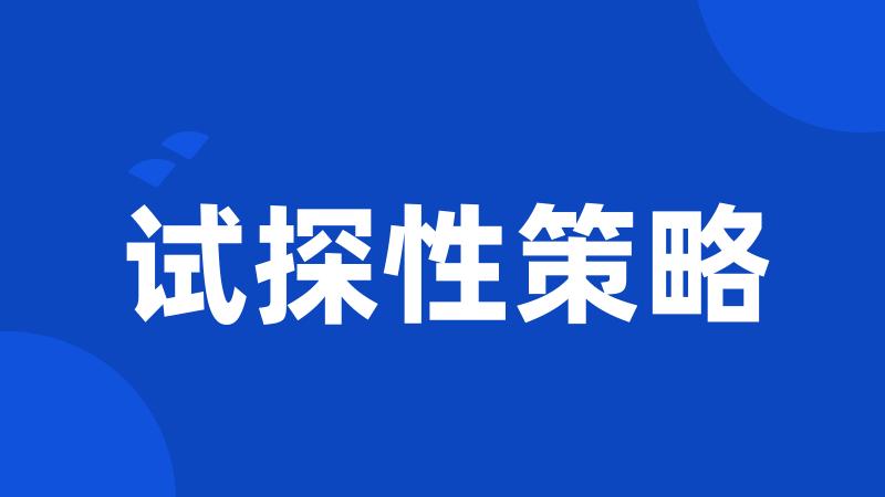 试探性策略