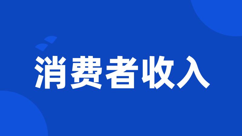 消费者收入