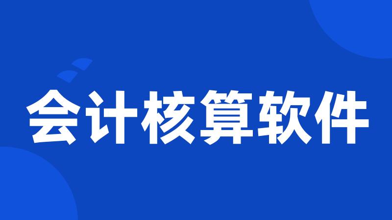 会计核算软件