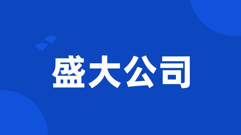 盛大公司