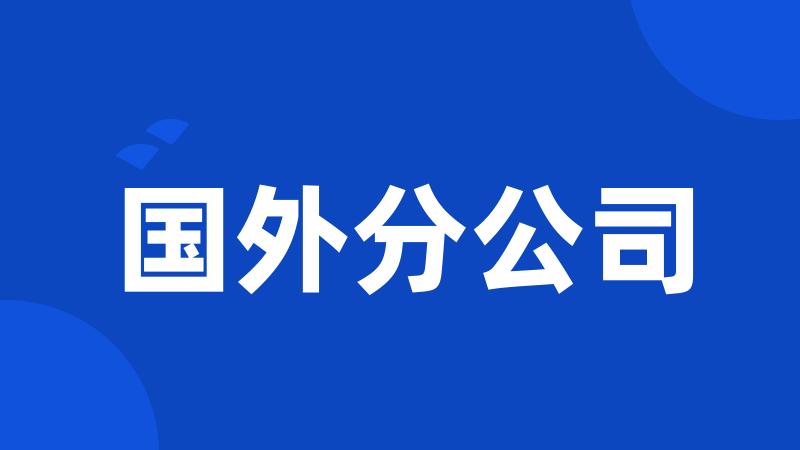 国外分公司