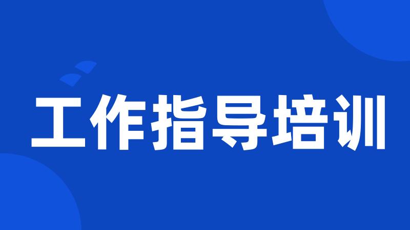 工作指导培训