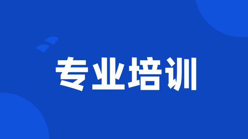 专业培训