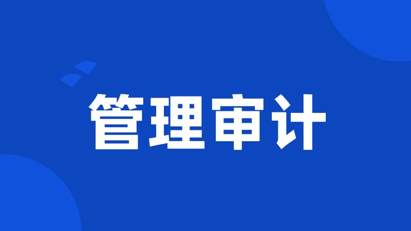 管理审计
