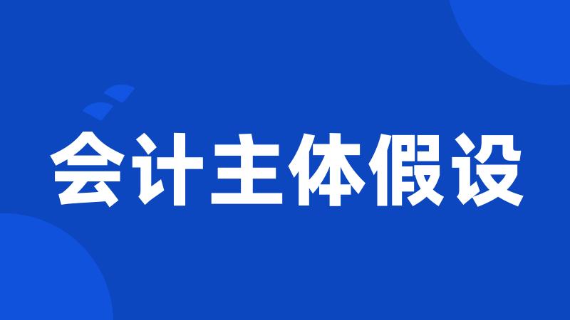会计主体假设