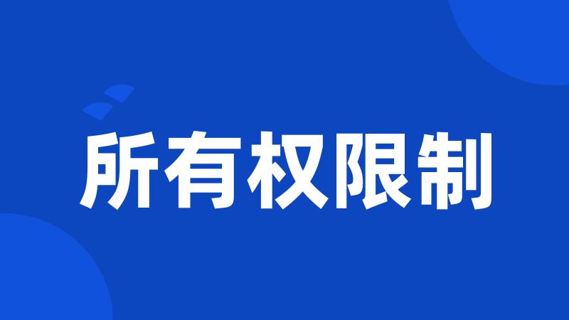 所有权限制